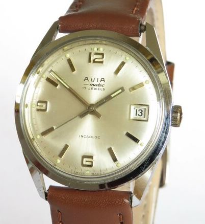 Avia-matic vintage watch, 1960s.