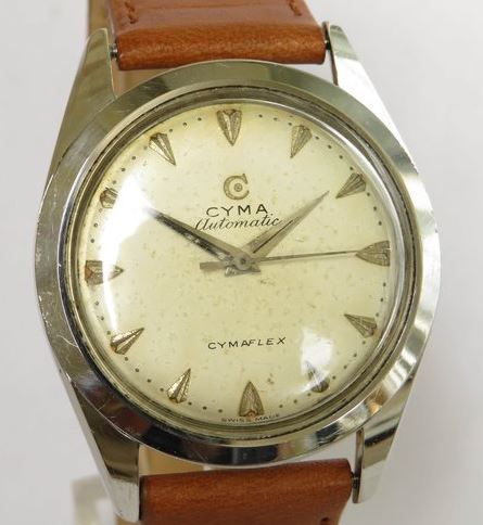 Cyma bumper automatic watch, 1950s.
