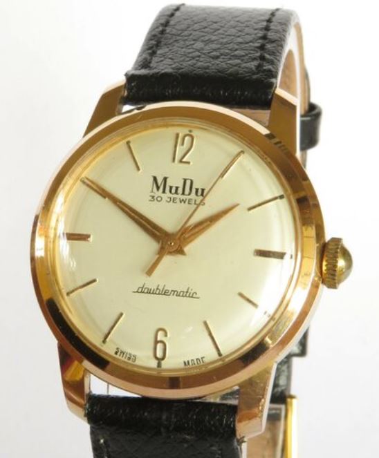 MuDu Doublematic watch, 1950s.