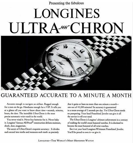 Longines Ultra Chron advertisement.
