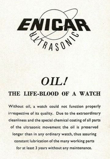Enicar Ultrasonic advertisement.