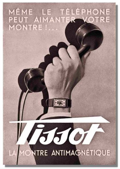 Tissot Antimagnetique advertisement.